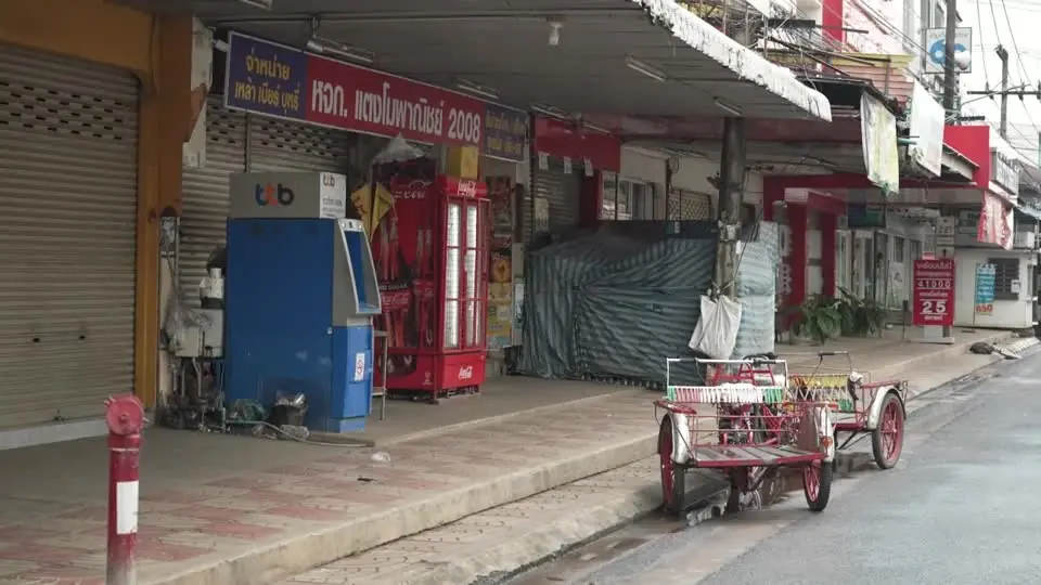 Thị trấn biên giới Thái Lan-Campuchia vắng vẻ